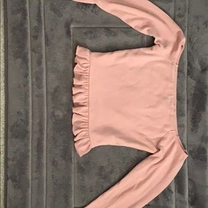 Forever 21 pink long sleeved crop top!